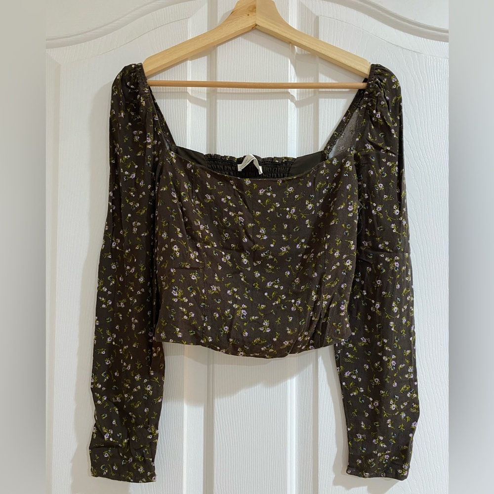 Brown floral top